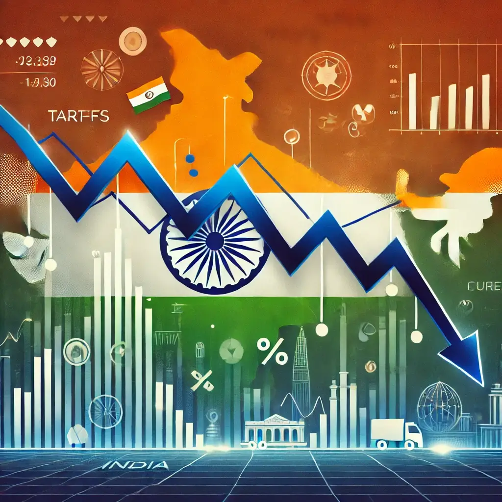 Explore the reasons behind India's stock market decline today, including U.S. tariff news, FII outflows, currency depreciation, and weak corporate earnings.